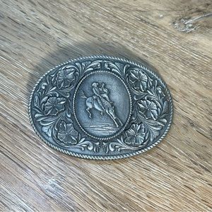 1974 LTC. WESTERN PROD. CO. COWBOY RODEO BRONCO RIDER FLORAL BOARDER